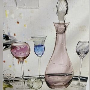Crystal Decanter Set with Mini Stemwear